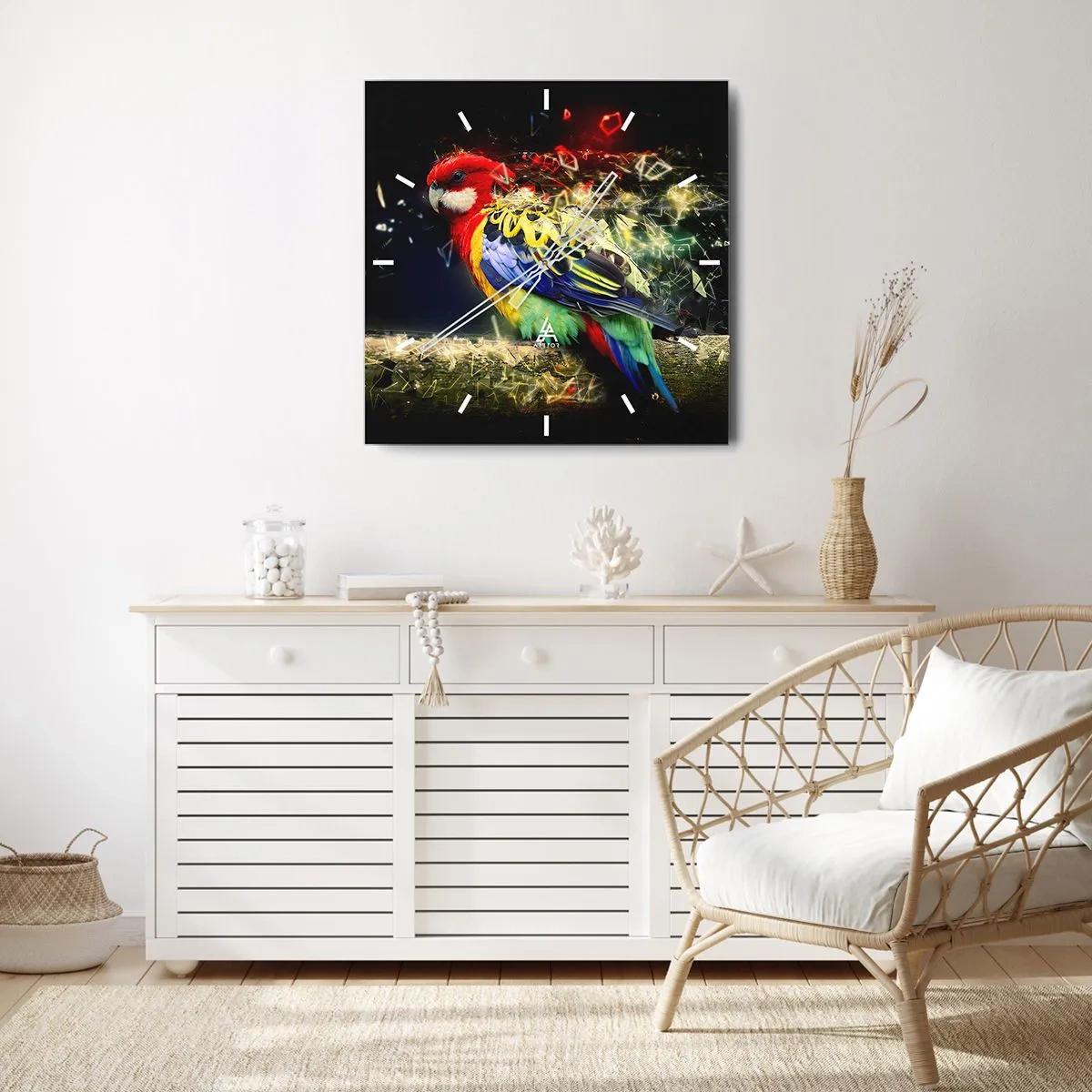 Wanduhr - Glasuhr - Botschafter des Strahlens - 40x40 cm