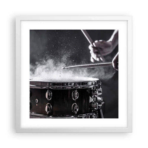 Poster in einem weißen Rahmen - Der Puls der Musik - 40x40 cm