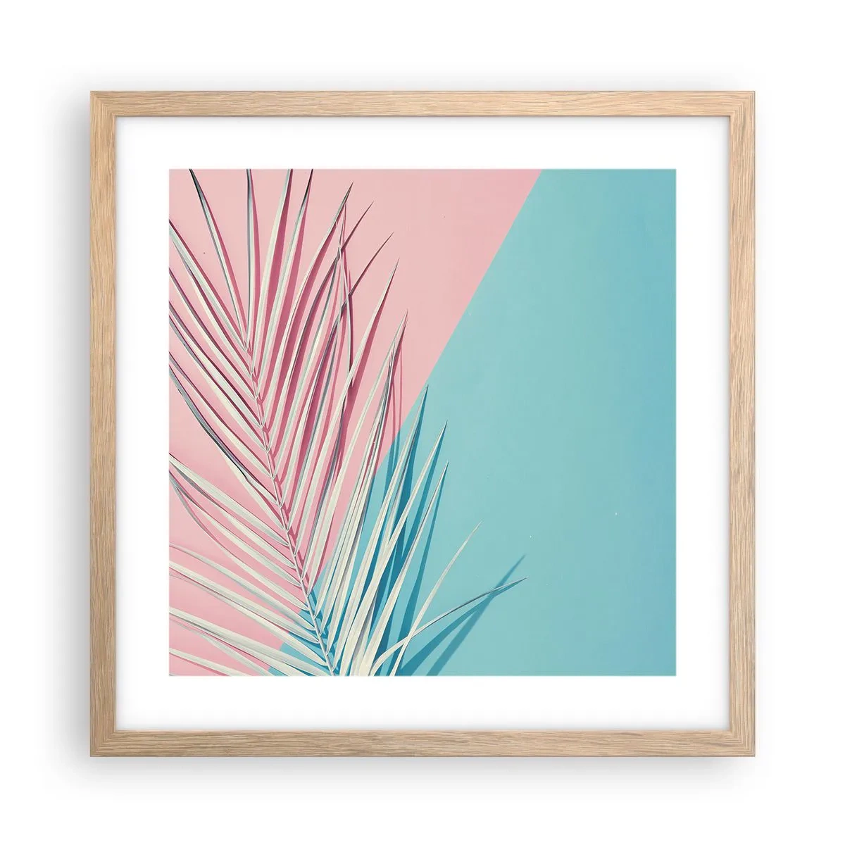 Poster in einem Rahmen aus heller Eiche - Tropischer Eindruck - 40x40 cm