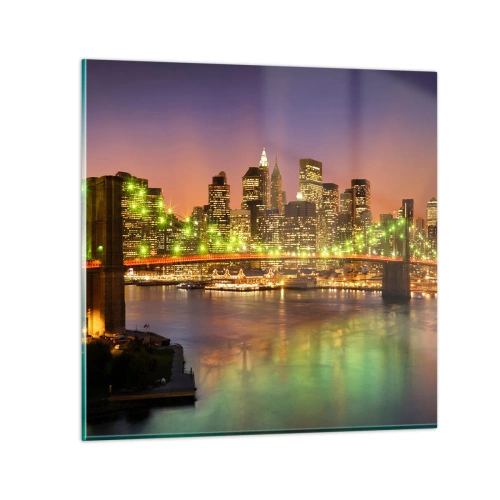 Glasbild - Bild auf glas - Hier geht das Licht nie aus - 70x70 cm