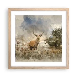 Poster in einem Rahmen aus heller Eiche - Würde – Stärke – Würde - 40x40 cm