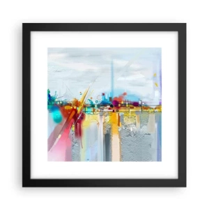 Poster in einem schwarzem Rahmen - Freudenbrücke über den Fluss des Lebens - 30x30 cm