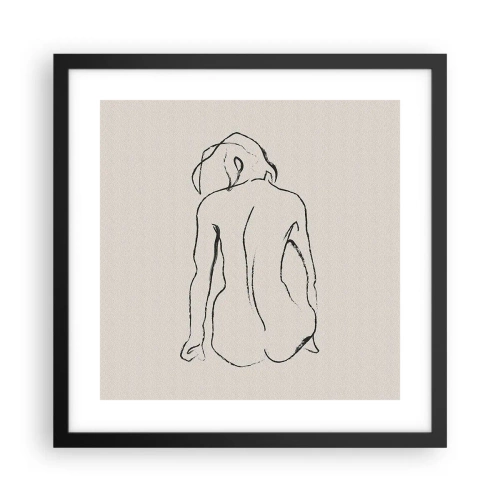 Poster in einem schwarzem Rahmen - Mädchenakt - 40x40 cm