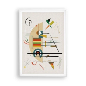 Poster in einem weißen Rahmen - Und die Welt lacht - 70x100 cm