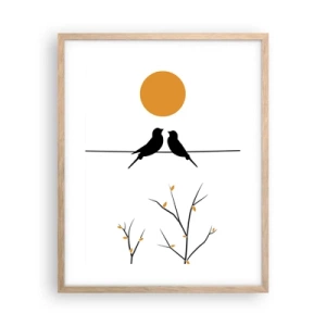 Poster in einem Rahmen aus heller Eiche - Abend der Nachtigallen - 40x50 cm