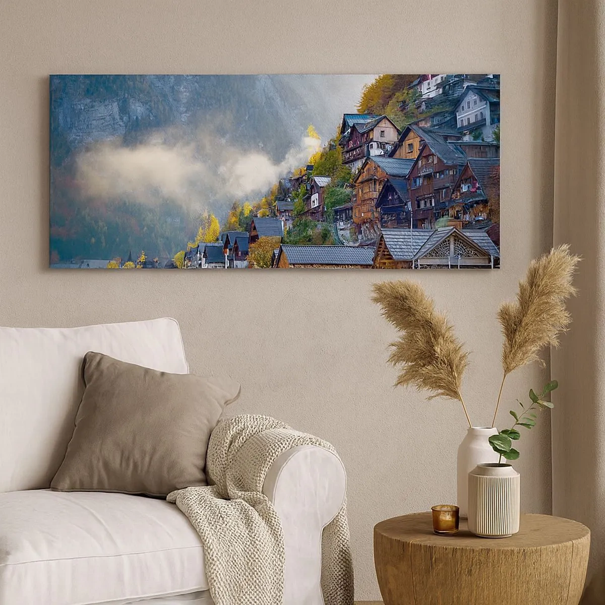 Bild auf Leinwand - Leinwandbild - Alpenatmosphäre - 100x40 cm