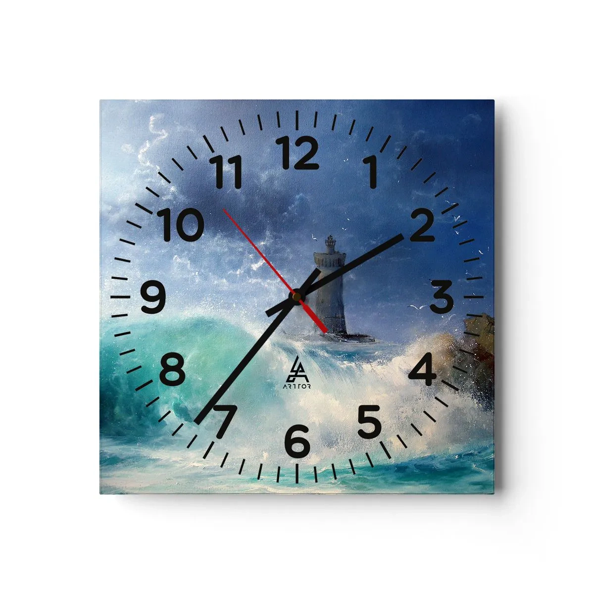 Wanduhr - Glasuhr - Auf der Hut vor den Elementen - 40x40 cm