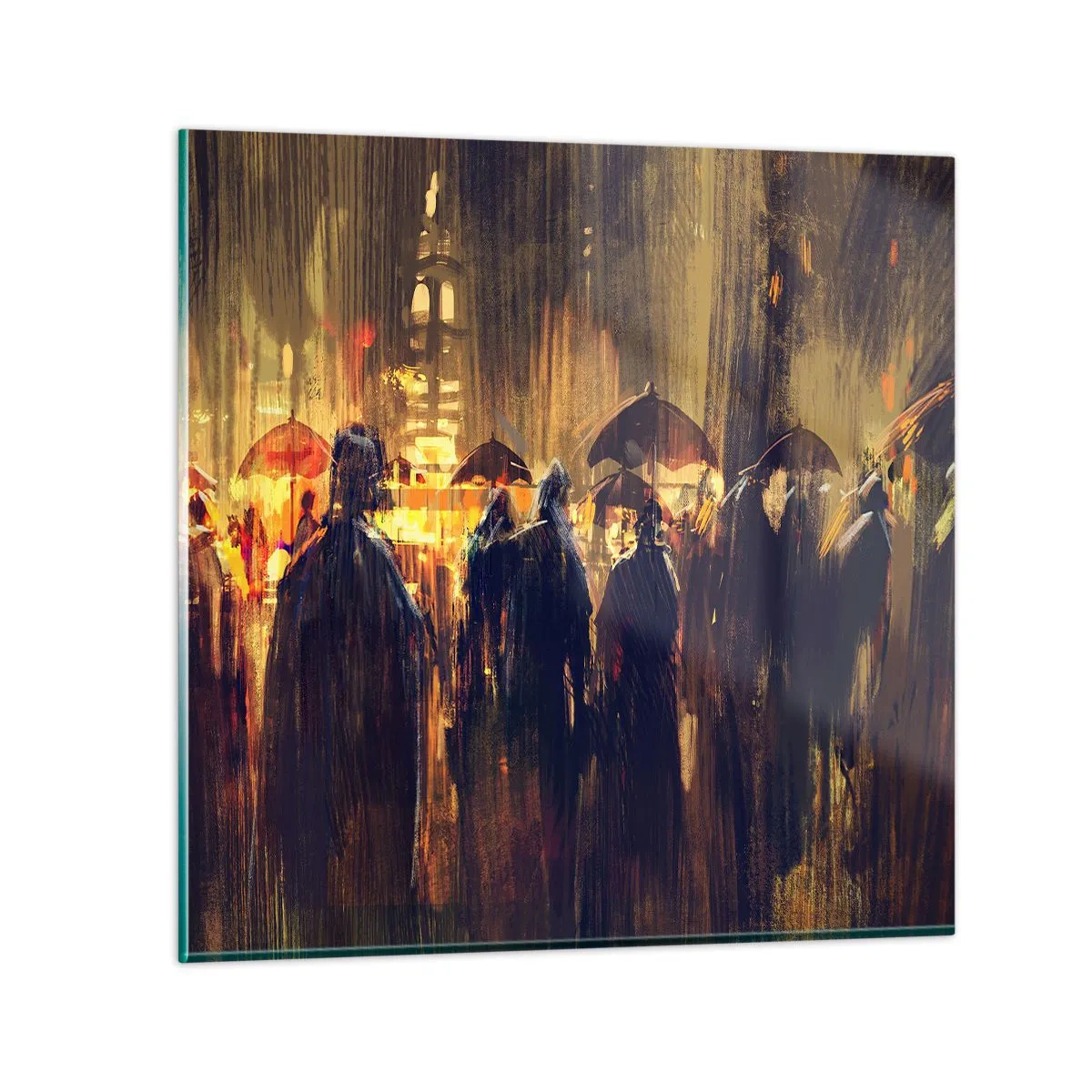 Glasbild - Bild auf glas - Anhänger des Regens - 60x60 cm