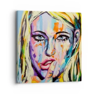 Bild auf Leinwand - Leinwandbild - Schau ihr direkt in die Augen - 30x30 cm