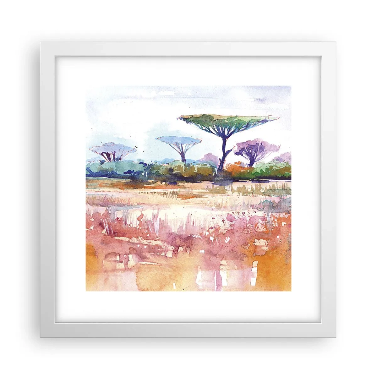 Poster in einem weißen Rahmen - Savannah-Farben - 30x30 cm