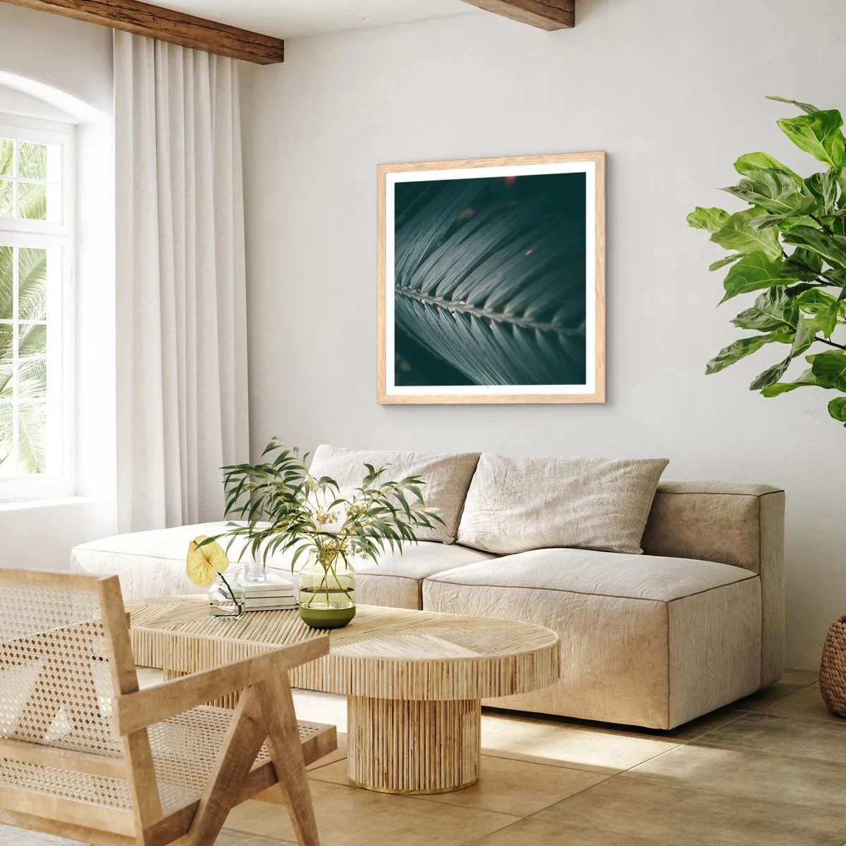 Poster in einem Rahmen aus heller Eiche - Die Präzision der Natur - 30x30 cm