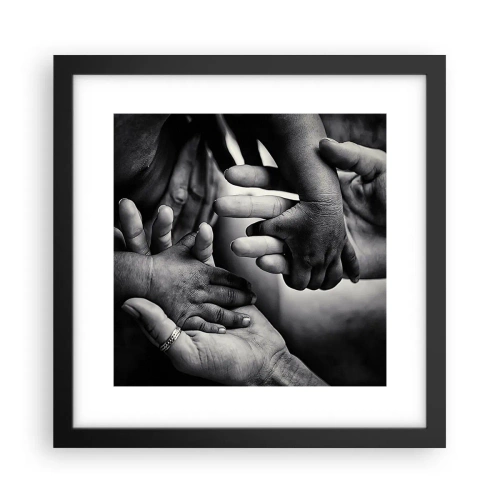 Poster in einem schwarzem Rahmen - Mensch sein - 30x30 cm