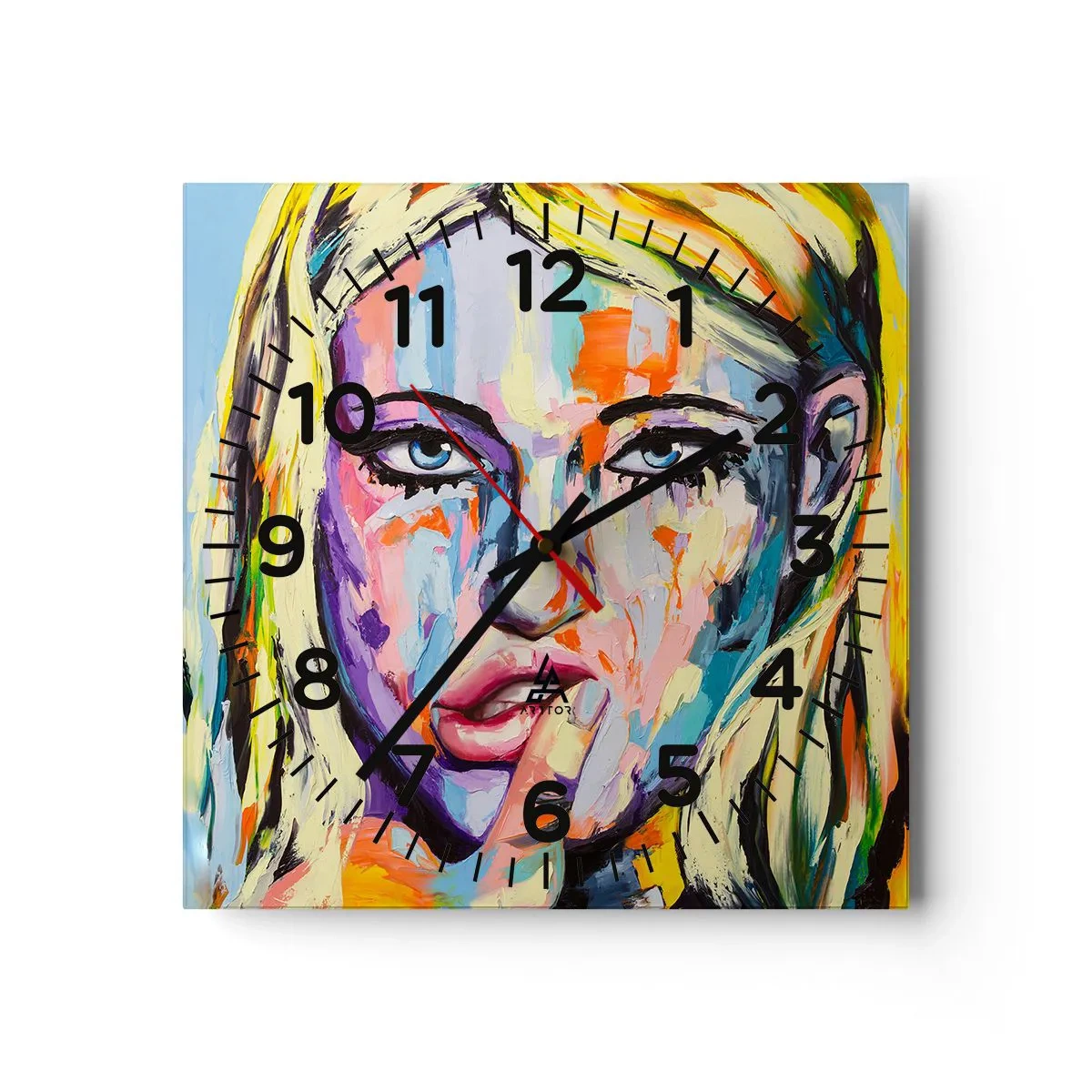 Wanduhr - Glasuhr - Schau ihr direkt in die Augen - 30x30 cm