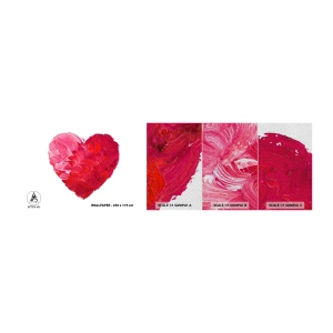 Fototapeten Muster Premium Sand - Alles was du brauchst ist Liebe - Abstraktion, Rotes Herz, Symbol der Liebe - 100x30 cm