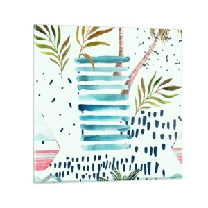 Glasbild - Bild auf glas - Urlaub unter Palmen - 30x30 cm