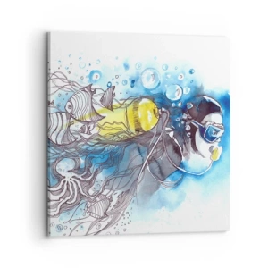 Bild auf Leinwand - Leinwandbild - Tolles Blau - 70x70 cm