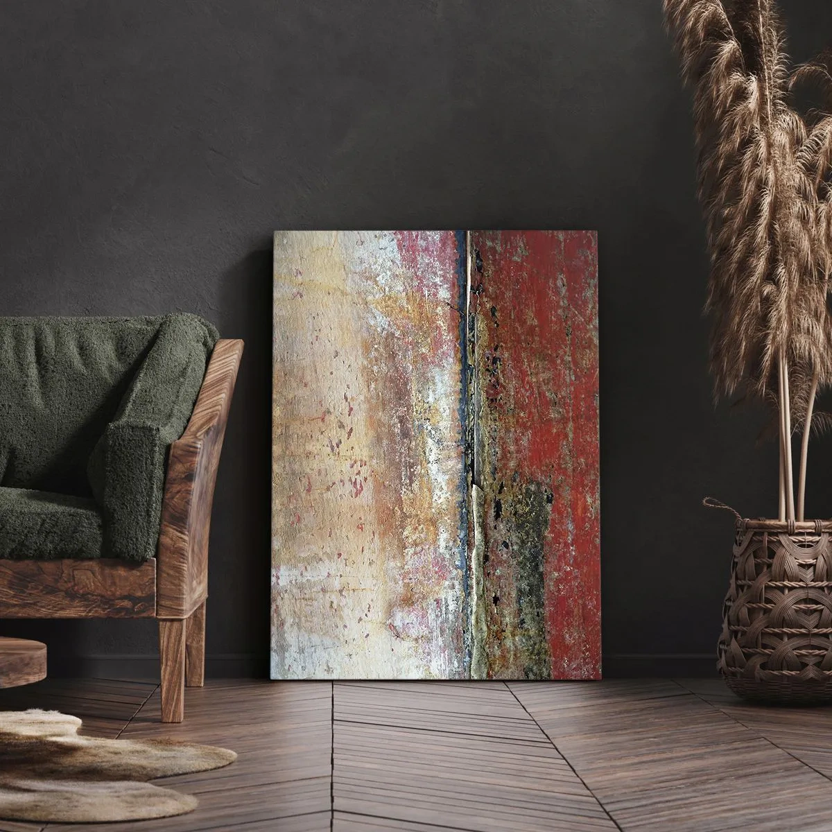 Bild auf Leinwand - Leinwandbild - Eine abstrakte Komposition, inspiriert vom Meer und der Natur. - 50x70cm - Vielleicht liegt es am Meer - Moderne Wanddekoration für Wohnzimmer und Schlafzimmer ARTTOR