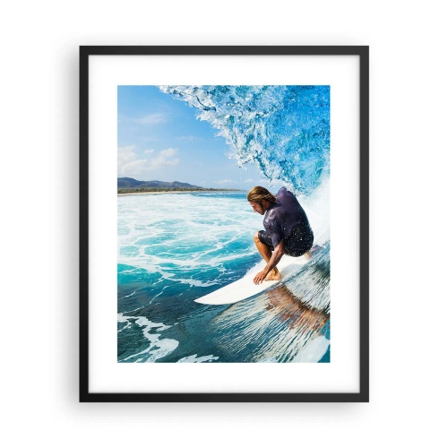 Poster in einem schwarzem Rahmen - Tanzen mit den Wellen - 40x50 cm