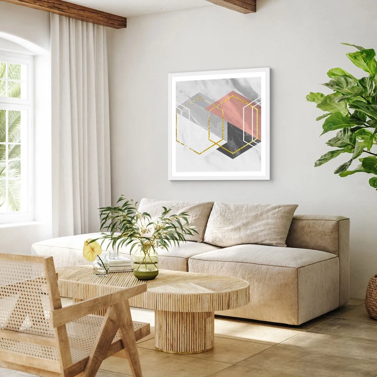 Poster in einem weißen Rahmen - Kettenkomposition - 40x40 cm