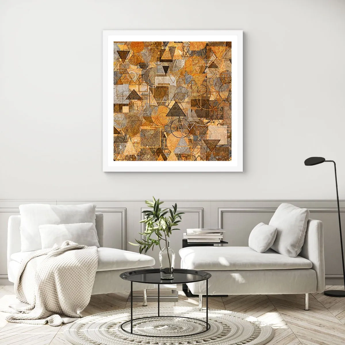 Poster in einem weißen Rahmen - Die Welt in Form - 50x50 cm