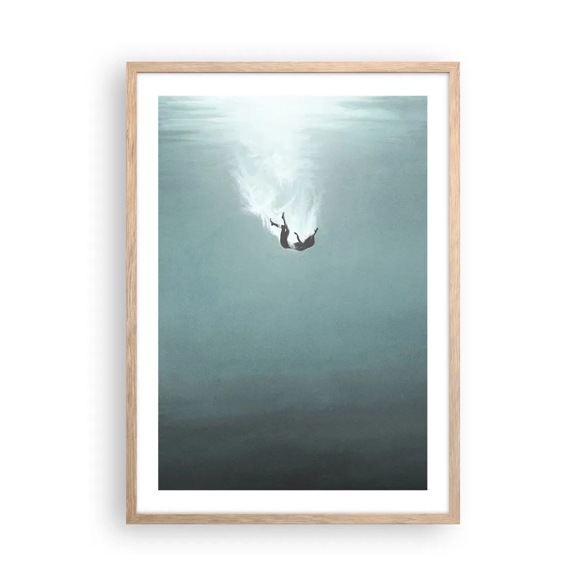 Poster in einem Rahmen aus heller Eiche - In den Armen des Ozeans - 50x70 cm