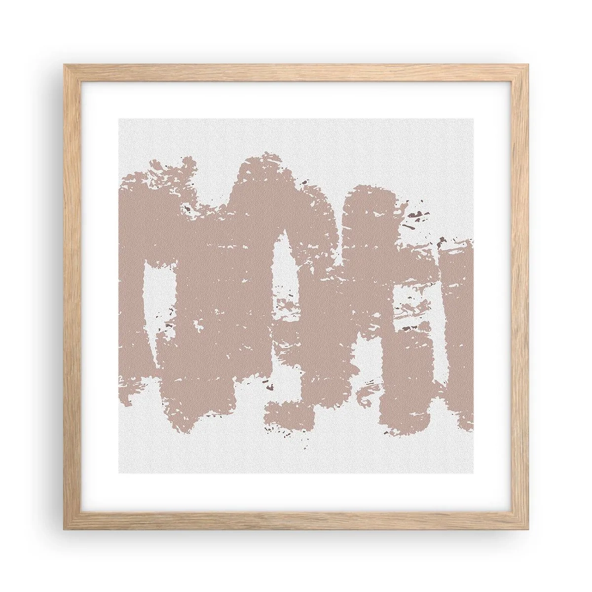 Poster in einem Rahmen aus heller Eiche - Abstraktion in zartem Rosa - 40x40 cm