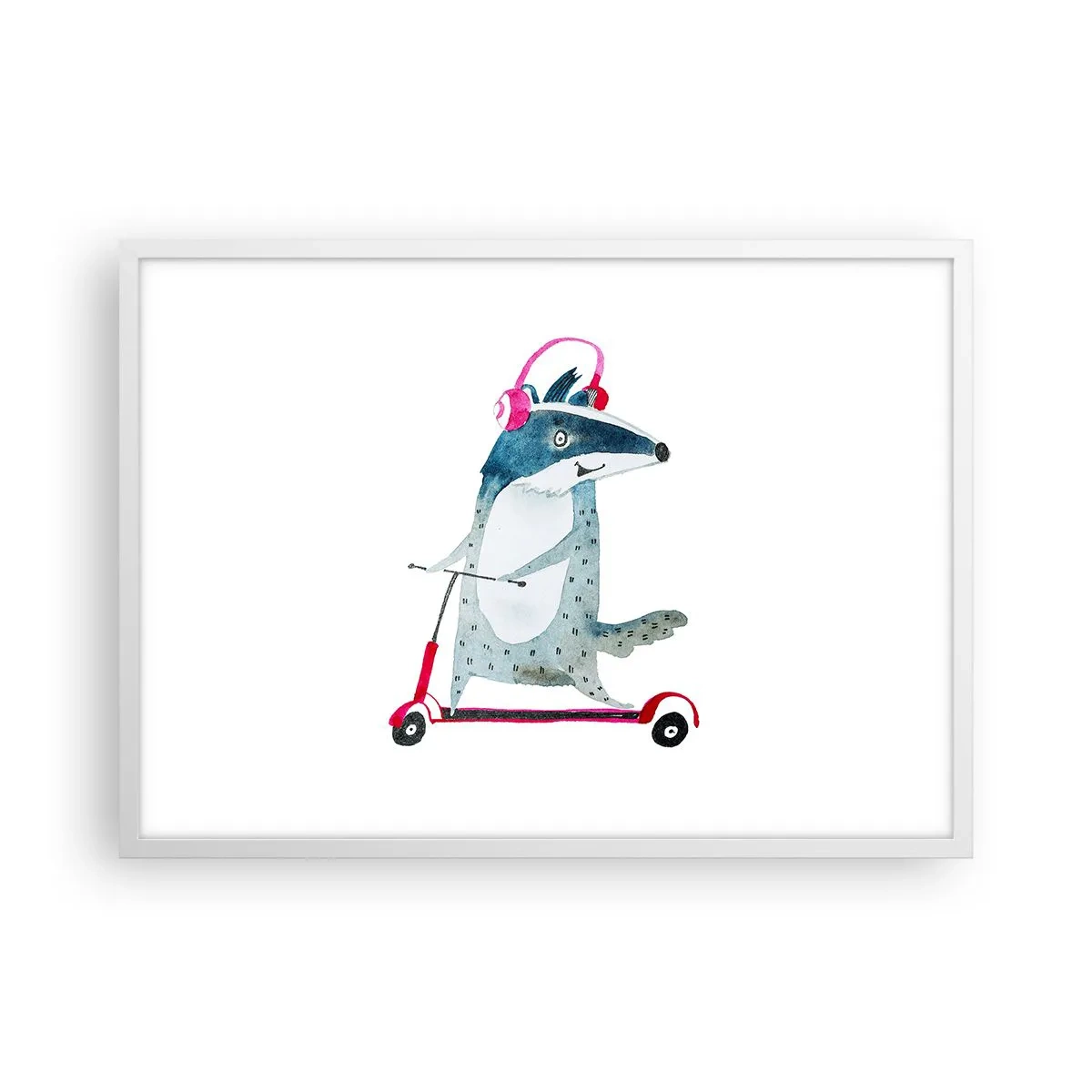 Poster in einem weißen Rahmen - Dachsfreude - 70x50 cm