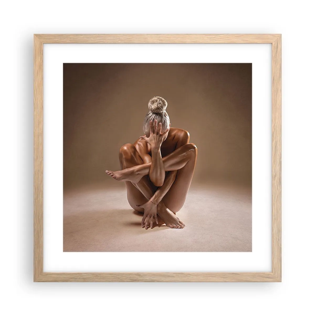 Poster in einem Rahmen aus heller Eiche - Die Einheit von Körper und Geist - 40x40 cm