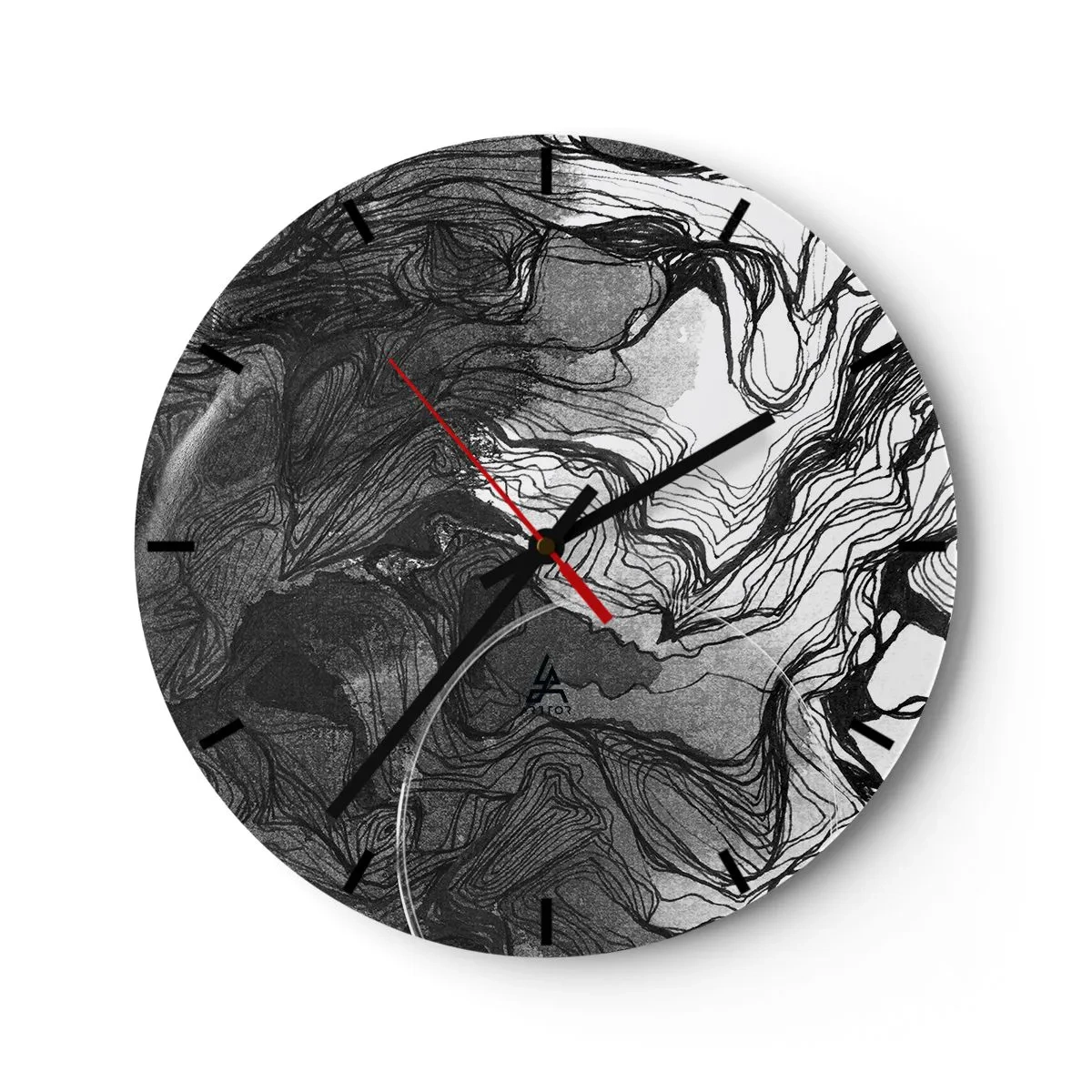 Wanduhr - Glasuhr - Verstrickt in Träume - 40x40 cm