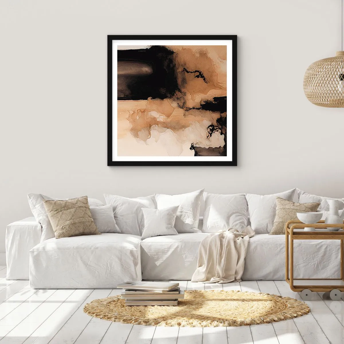 Poster in einem schwarzem Rahmen - Faszinierende Abstraktion - 40x40 cm