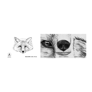 Fototapeten Muster Premium Sand - Können diese Augen lügen? - Tiere, Fuchs, Grafik - 100x30 cm
