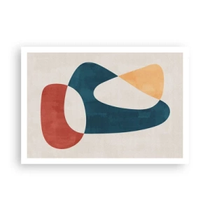 Poster - Abstrakte Formen in harmonischen Farben - 100x70cm - Einflüsse und Metamorphosen - Moderne Wanddekoration für Wohnzimmer und Schlafzimmer ARTTOR