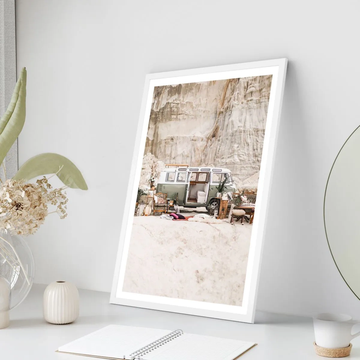 Poster in einem weißen Rahmen - Es ist die Zeit, die Reise zu beginnen - 50x70 cm