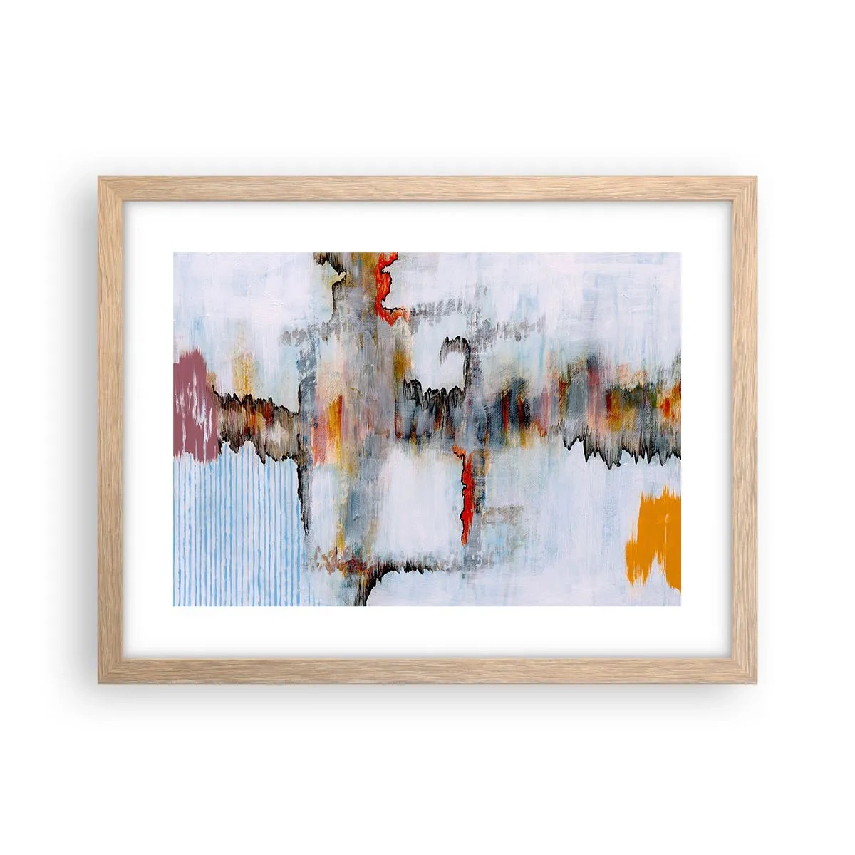 Poster in einem Rahmen aus heller Eiche - Ein Stock auf dem Wasser - 40x30 cm