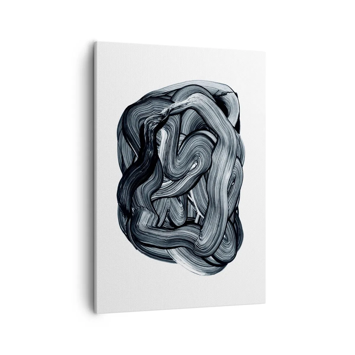 Bild auf Leinwand - Leinwandbild - Abstrakte Komposition in Grautönen - 50x70cm - Es ist nicht so einfach - Moderne Wanddekoration für Wohnzimmer und Schlafzimmer ARTTOR