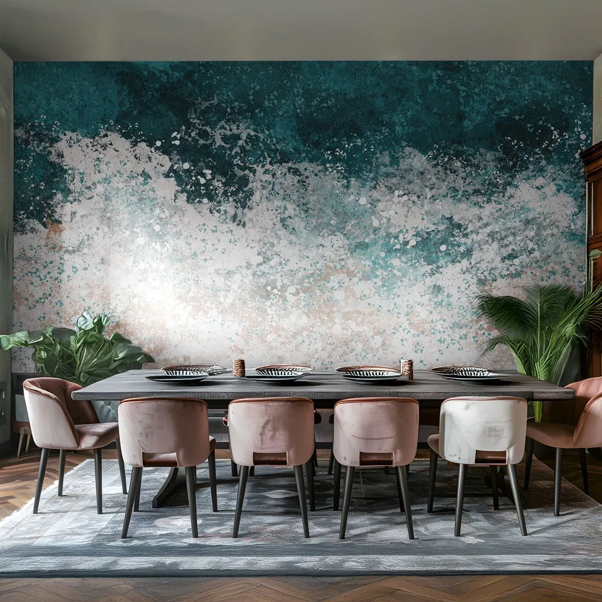 Fototapete Premium Sand - Eine malerische Welle, die auf einen Sandstrand bricht - 100x70cm - Meeresgeschichten - Moderne Wanddekoration für Wohnzimmer und Schlafzimmer ARTTOR