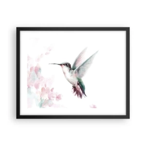 Poster in einem schwarzem Rahmen - Im Flattern gehalten - 50x40 cm