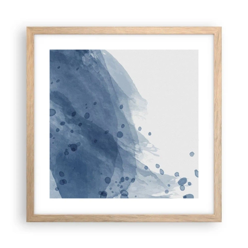 Poster in einem Rahmen aus heller Eiche - Blauer Tüll - 40x40 cm