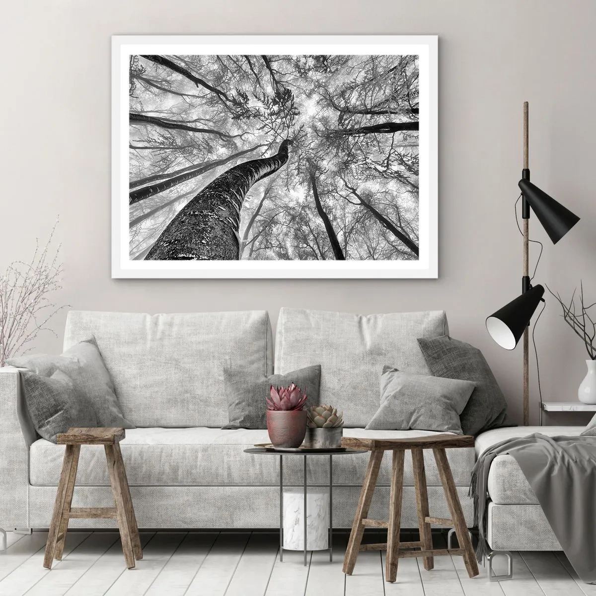 Poster in einem weißen Rahmen - Rennen zum Licht - 100x70 cm