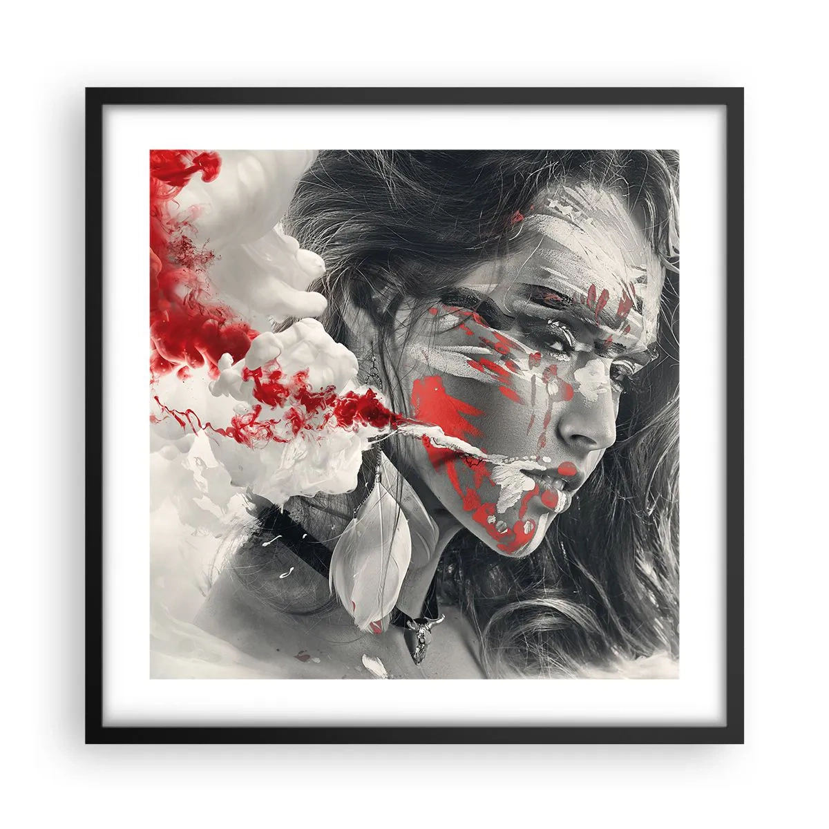 Poster in einem schwarzem Rahmen - Im Dunst der Absurdität - 50x50 cm