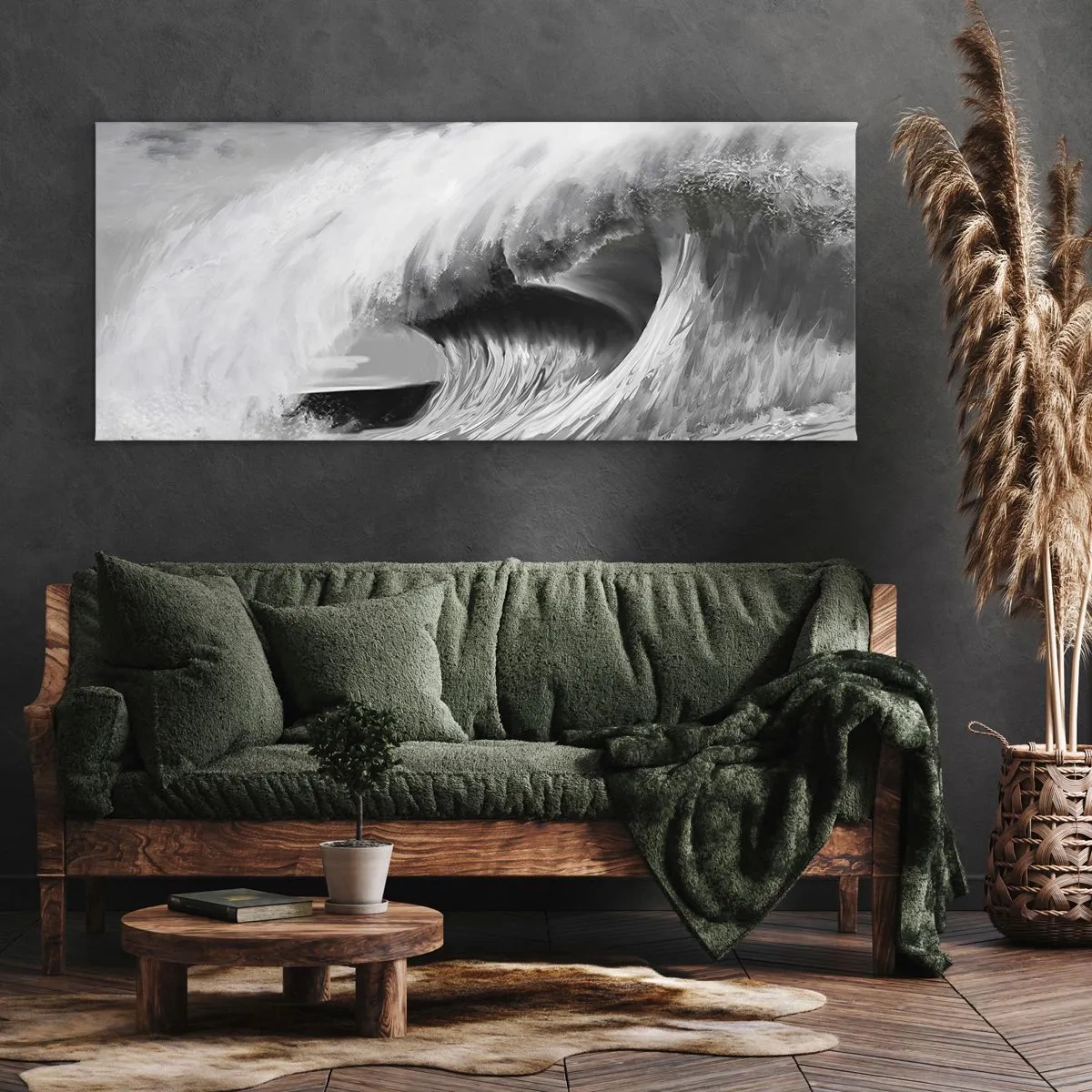 Bild auf Leinwand - Leinwandbild - Wut des Ozeans - 100x40 cm