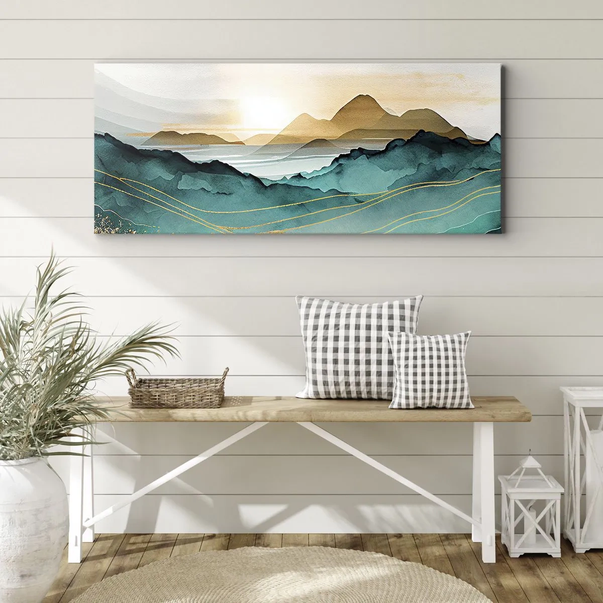 Bild auf Leinwand - Leinwandbild - Am Rande der Abstraktion – Landschaft - 100x40 cm
