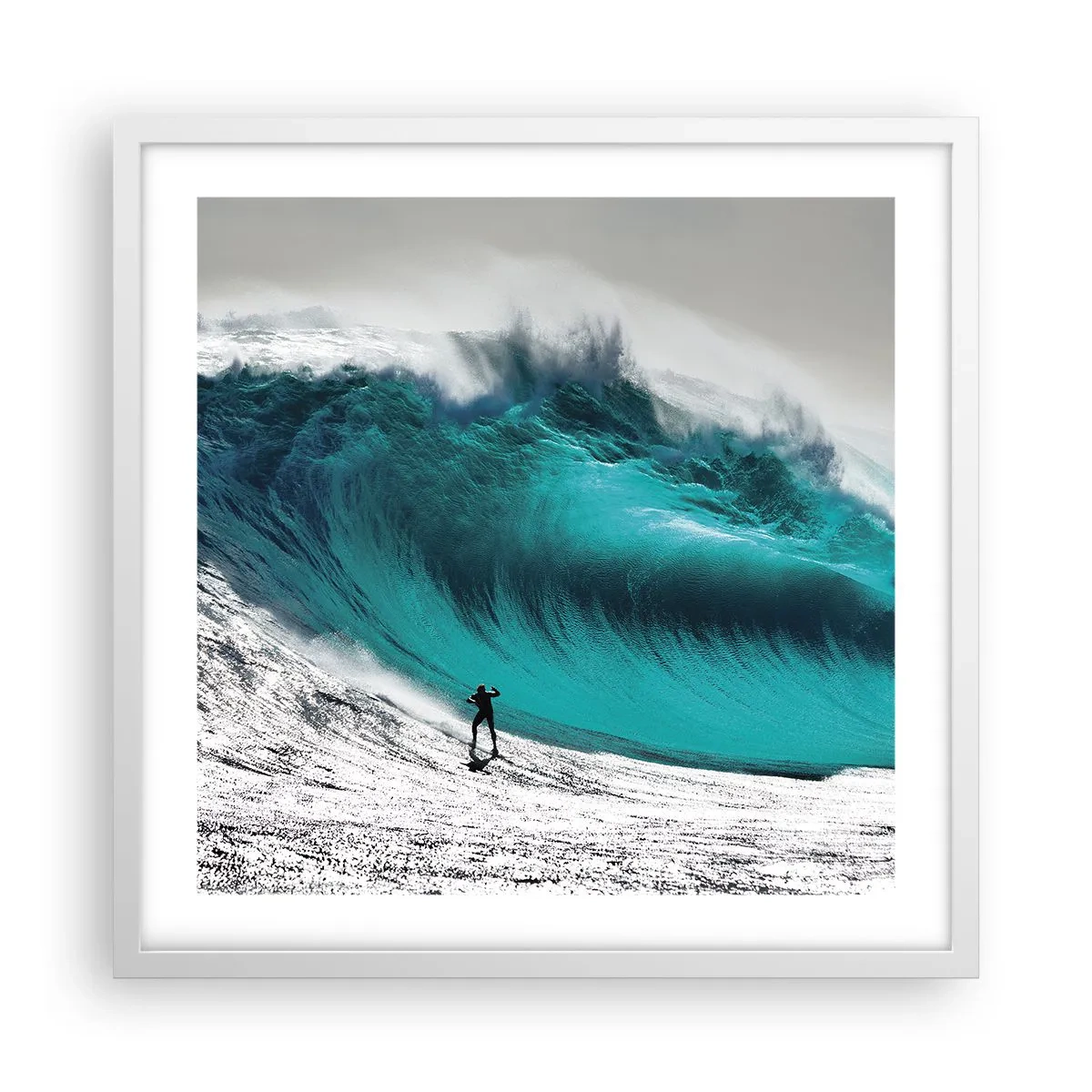 Poster in einem weißen Rahmen - Herausforderung angenommen - 50x50 cm