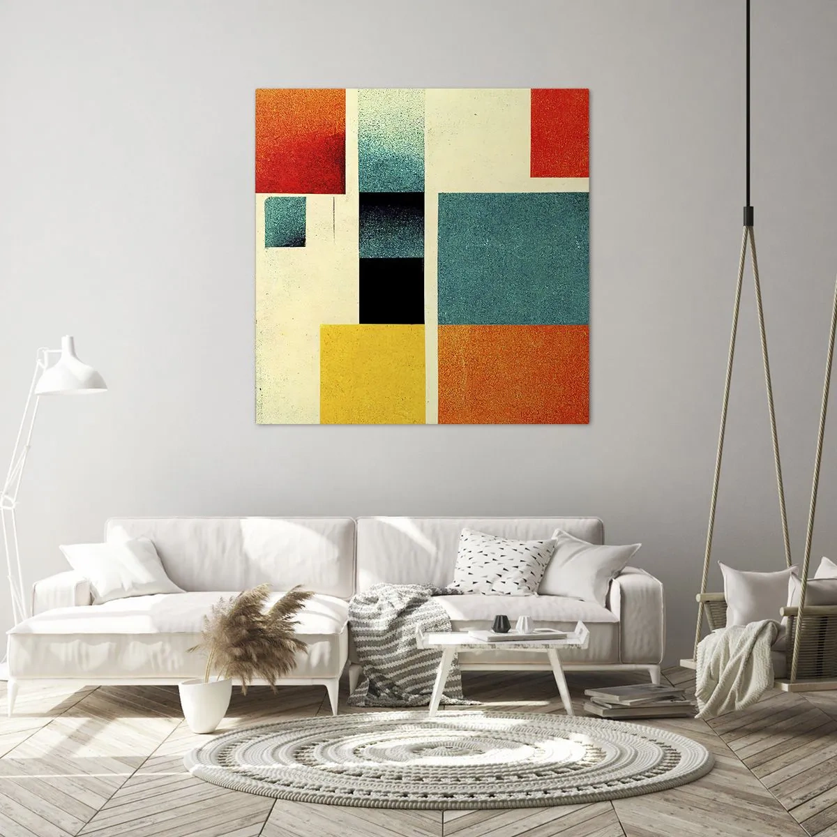 Bild auf Leinwand - Leinwandbild - Geometrische Abstraktion – gute Energie - 30x30 cm