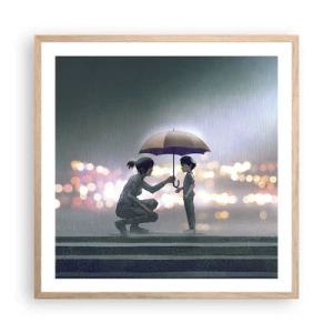 Poster in einem Rahmen aus heller Eiche - Und jetzt ist alles in Ordnung - 60x60 cm