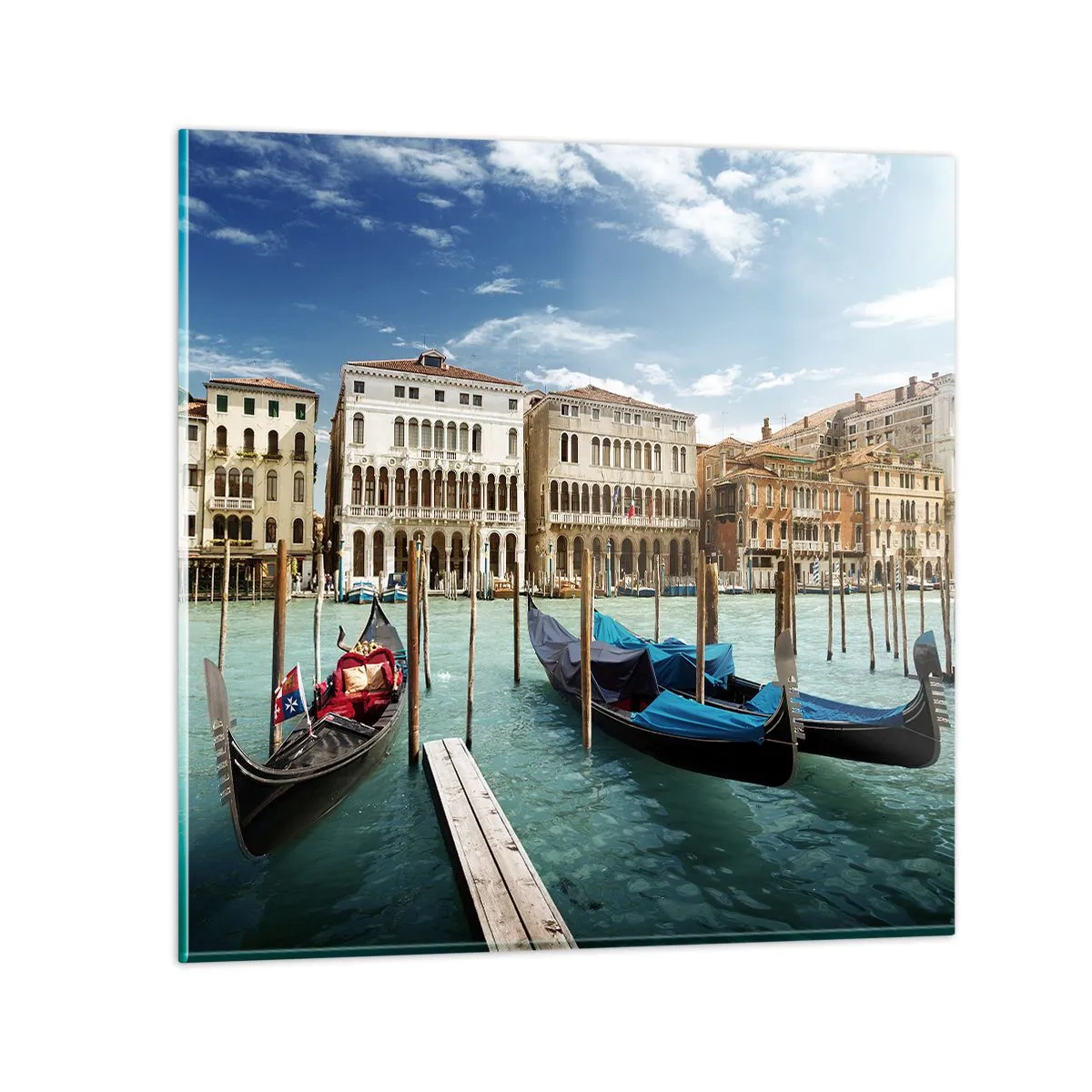 Glasbild - Bild auf glas - Paläste in Blau - 70x70 cm