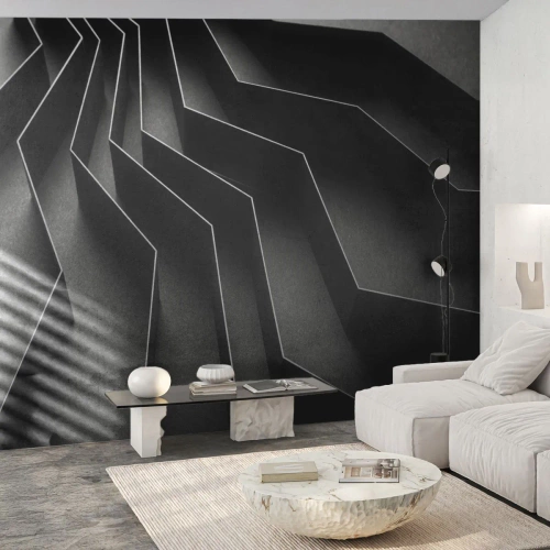 Fototapete Premium Sand - Räumliche Ordnung - 3D, Labyrinth, Modern - 400x280 cm