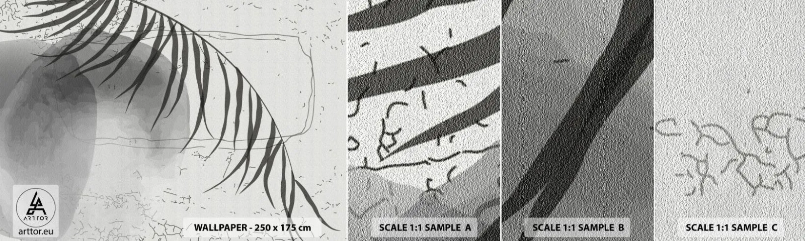 Fototapeten Muster Selbstklebend Deluxe Sticker - Subtile Exotik der Natur - Minimalismus, Botanisch, Blatt - 100x30 cm