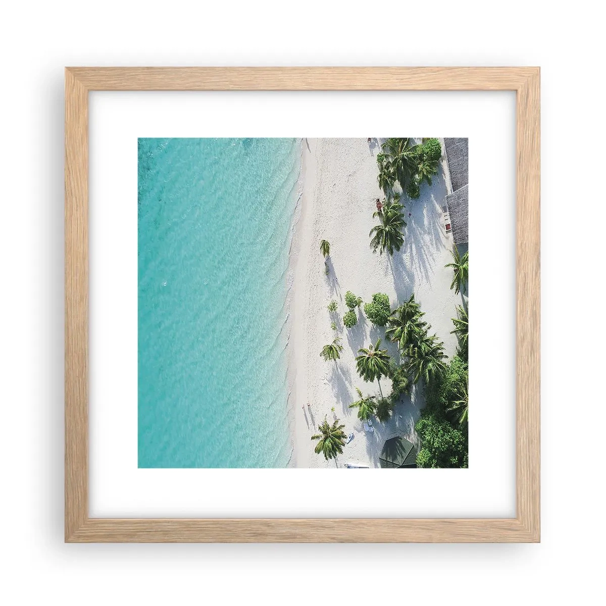 Poster in einem Rahmen aus heller Eiche - Urlaub im Paradies - 30x30 cm