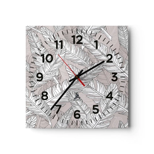 Wanduhr - Glasuhr - Ein Federwirbel - 40x40 cm